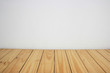 © your123 - Vintage interior, grunge background of old room from white stone wall and  wooden floor