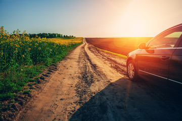 Wall Mural - Car on country road