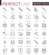 © lembergvector - Graphic design program tools icon palettes thin line web icons set. Interface outline stroke icon design.