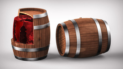 Wall Mural - Cross section of the wine barrel.