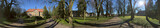 Panorama of palace and palace grounds in Griebenow, Mecklenburg-Vorpommern, Germany