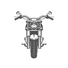 Chopper Motorcycle Front Side Isolated