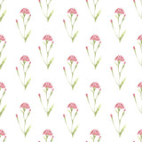 Fototapeta Tulipany - Green watercolor hand drawn leaves and branches for wallpaper or textile design. Seamless pattern.