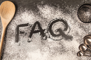 Handwritten word drawn in the flour - FAQ