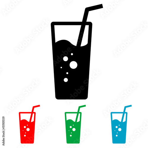 Fotomural Icono plano vaso de refresco varios colores