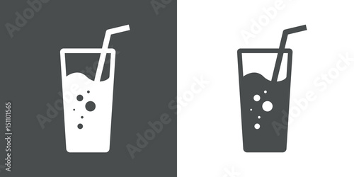 Fotomural Icono plano vaso de refresco gris y blanco