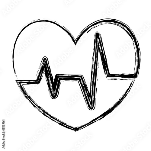 cardio heart icon over white background. vector illustration Stock ...