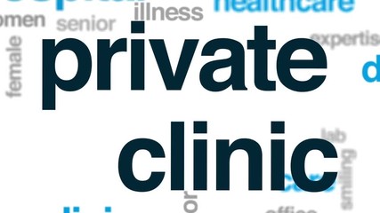 Sticker - Private clinic animated word cloud, text design animation.