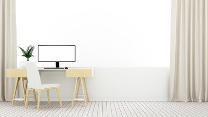 Wall Mural - The interior minimal relax space and white background in apartment - 3D Rendering