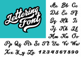 Fototapeta  - Calligraphic Vintage Handwritten vector Font for Lettering. Trendy Retro Calligraphy Script.