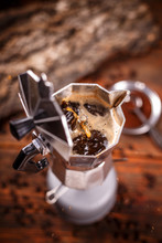 Moka Coffee Pot On Stove
