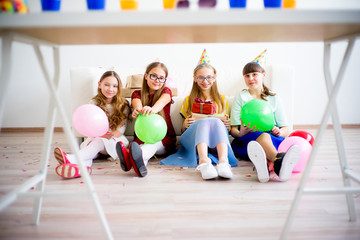 Wall Mural - Girls celebrating birthday