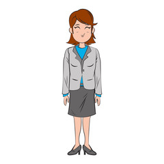 Wall Mural - cartoon character businesswoman standing with formal clothes vector illustration