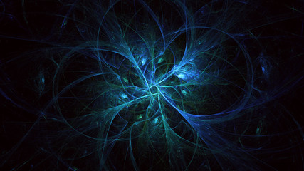 Poster - 3D rendering abstract fractal light background
