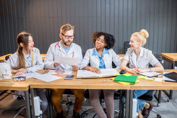 Wall Mural - Group of medical students in the classroom