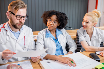 Wall Mural - Group of medical students in the classroom