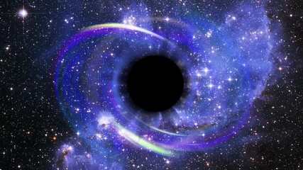 Wall Mural - stars are collapsing in a deep black hole, attracted by the huge gravitational field. the black hole