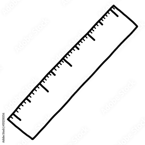 ruler sketch with white black ruler and / and illustration, cartoon vector