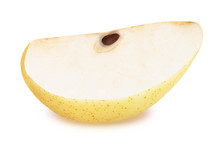 Slice Of Ripe Chinese Pear Isolated