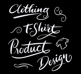 Fototapete - T shirt and clothing hand written typography. Good use for logotype, symbol, cover label, product, brand, poster title or any graphic design you want. Easy to use or change color
 