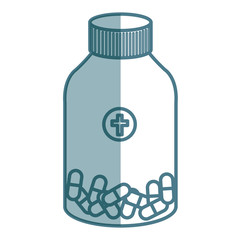 Wall Mural - medicine bottle with capsules isolated icon vector illustration design