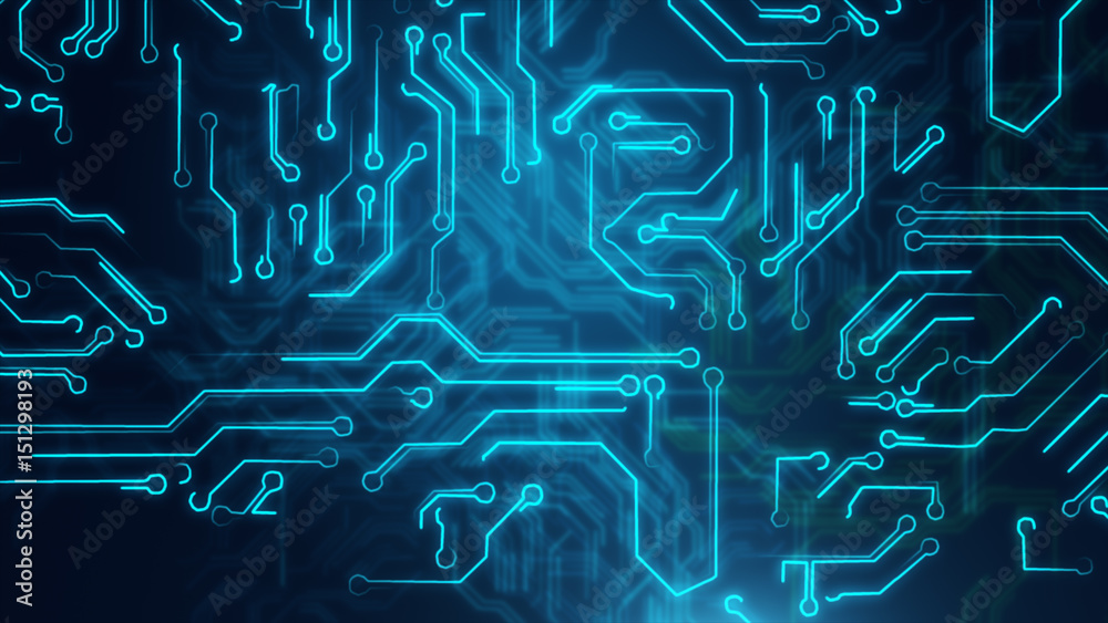 Blue abstract background with high tech circuit board Stock Photo ...