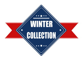 Wall Mural - Winter collection label with ribbon