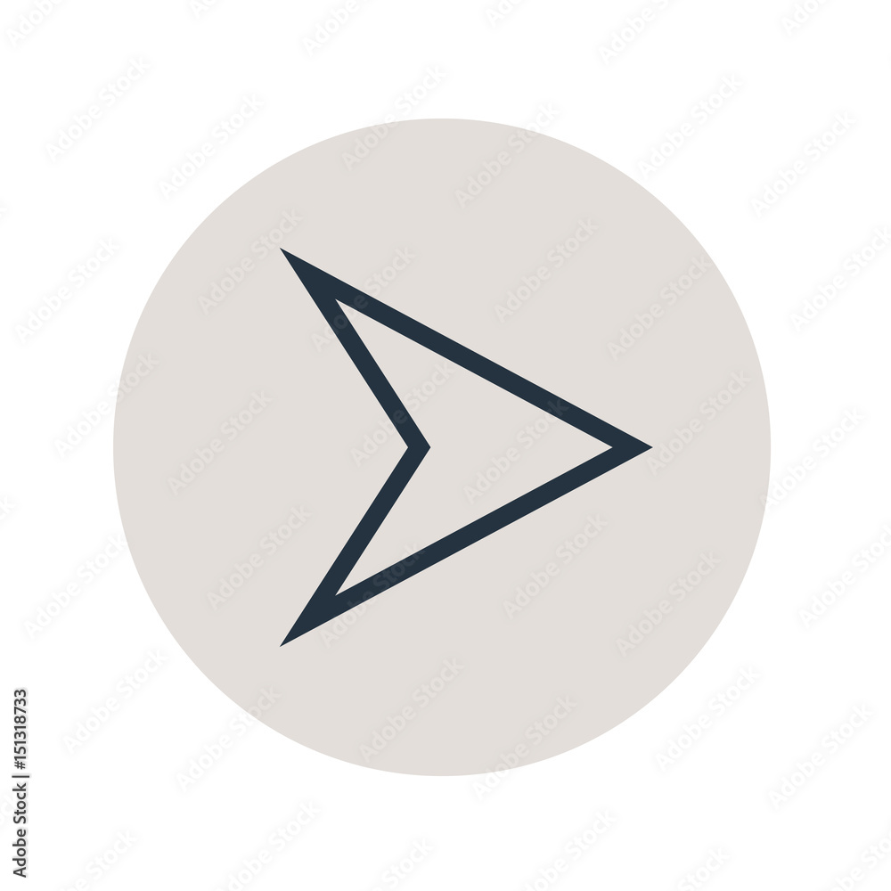 Icono plano punta flecha lineal derecha en circulo gris Stock Vector ...