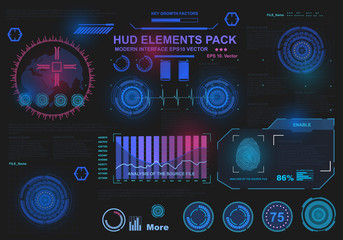 Wall Mural - Futuristic virtual graphic touch user interface, target