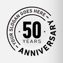 50 Years Anniversary Logo Template. Vector And Illustration.