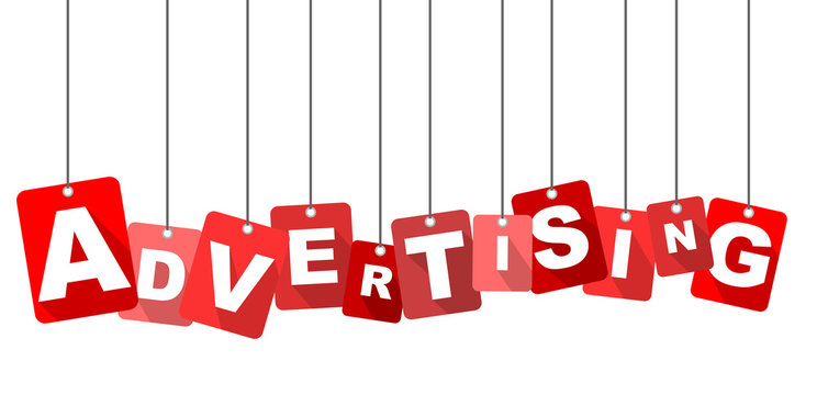 Red vector flat design background advertising. It is well adapted for web design.