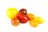 Fototapeta Kuchnia - colorful cherry tomato isolated on white background