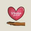 hand and heart with freedom juneteenth message