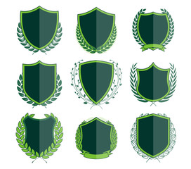Wall Mural - luxury green badges laurel wreath collection
