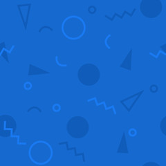 Aufkleber - Seamless pattern with 80s memphis geometics style and single tone colors