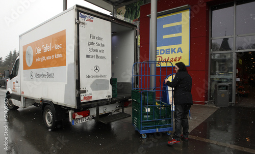 A Volunteer Of The Non Profit Dortmund Food Bank Dortmunder Tafel