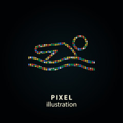 Poster - Pool - pixel illustration.