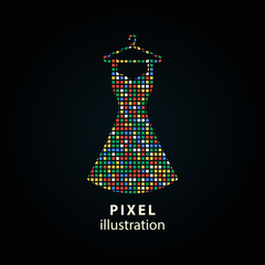 Wall Mural - Dress - pixel illustration.