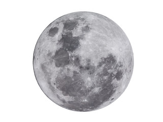super full moon on white background