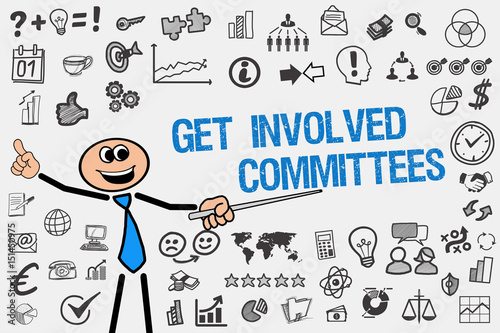 Fotografie, Obraz Get Involved Committees / Mann mit Symbole