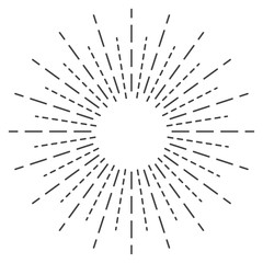 Poster - Sun rays hand drawn, linear drawing. Vector illustration
