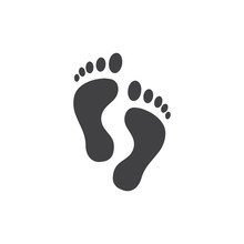 Footprint Icon In Black On A White Background. Vector Illustration