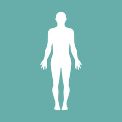 Male human body silhouette with shadow. Vector illustration