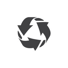 Recycle Icon In Black On A White Background. Vector Illustration