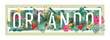vector floral framed typographic ORLANDO city artwork