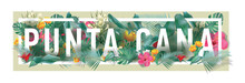 Vector Floral Framed Typographic PUNTA CANA City Artwork