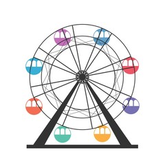 Ferris wheel icon. Carnival. Funfair Carousel. Amusement park