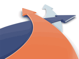 Poster - 3d image of arrows in different directions. Image with clipping path