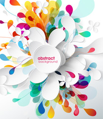 abstract colored flower background with circles.