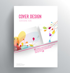 Wall Mural - Book cover design template with abstract colorful splash.